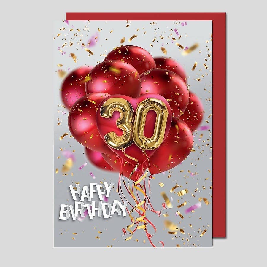 Glückwunschkarte zum 30. Geburtstag