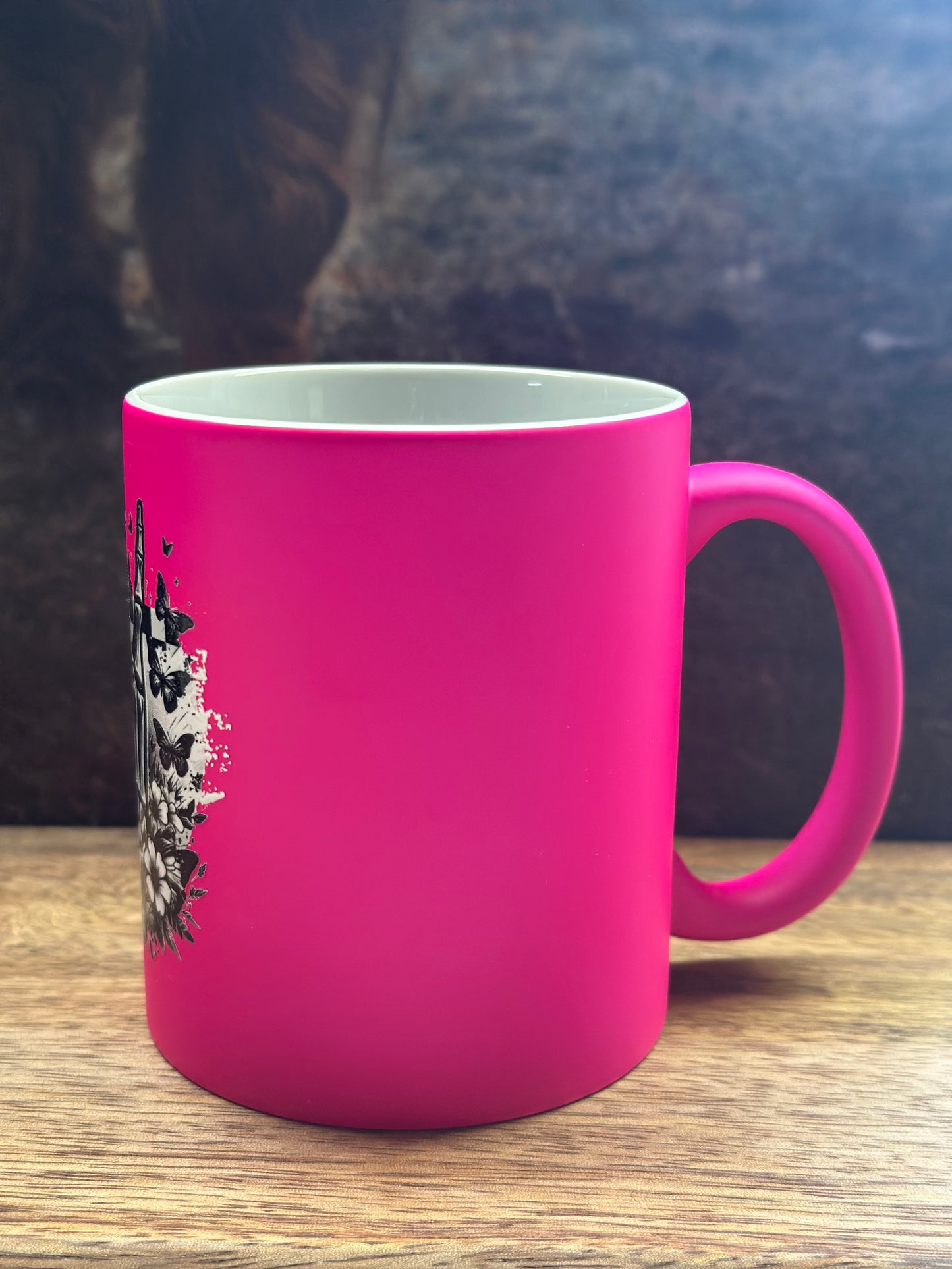 Tasse „Neon Pink Pommesgabel“