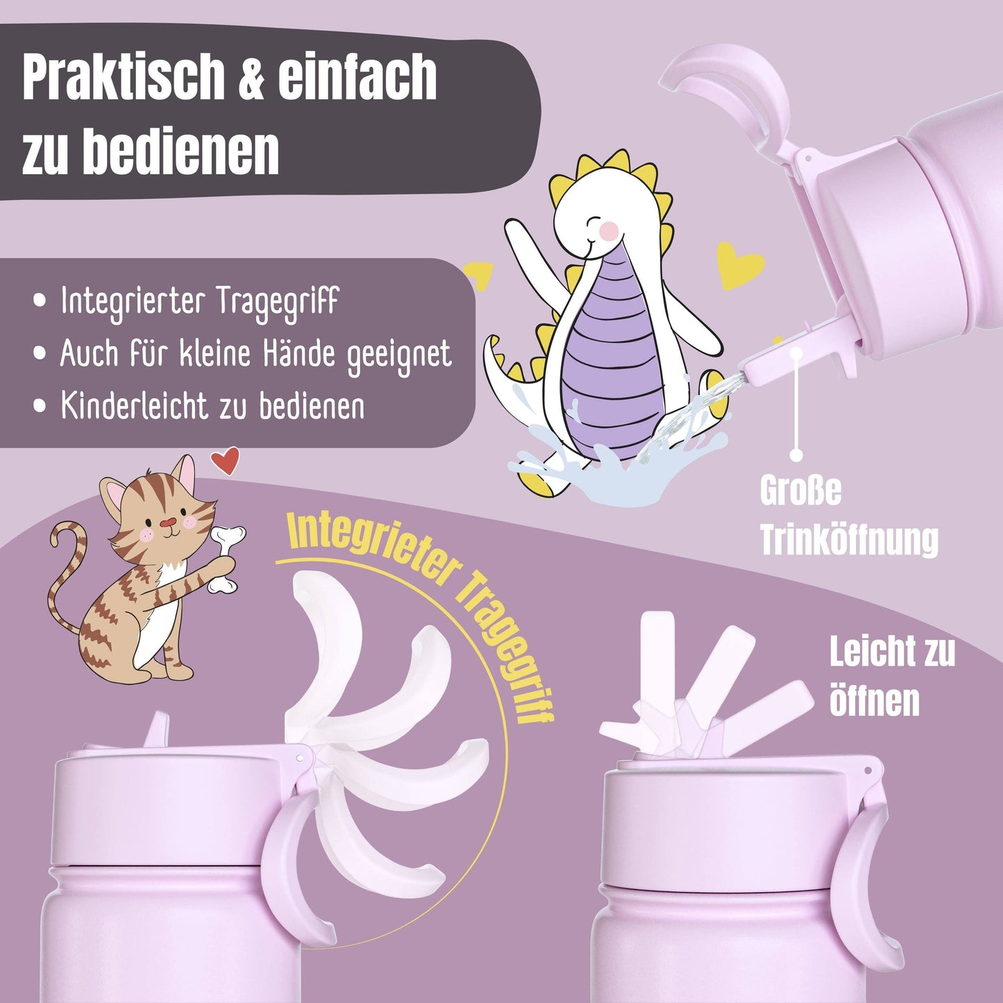BEARFOOT Thermo Kinder Trinkflasche „Einhorn“