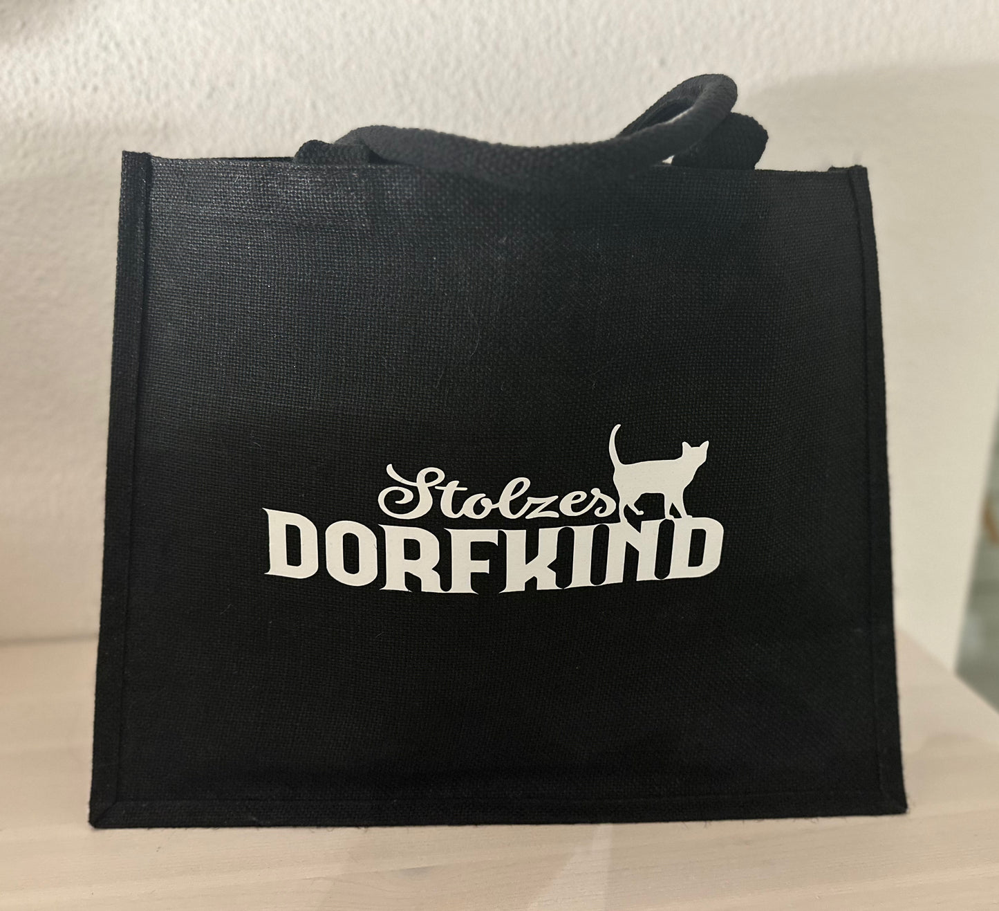 Jutetasche „ Stolzes Dorfkind“ Katze