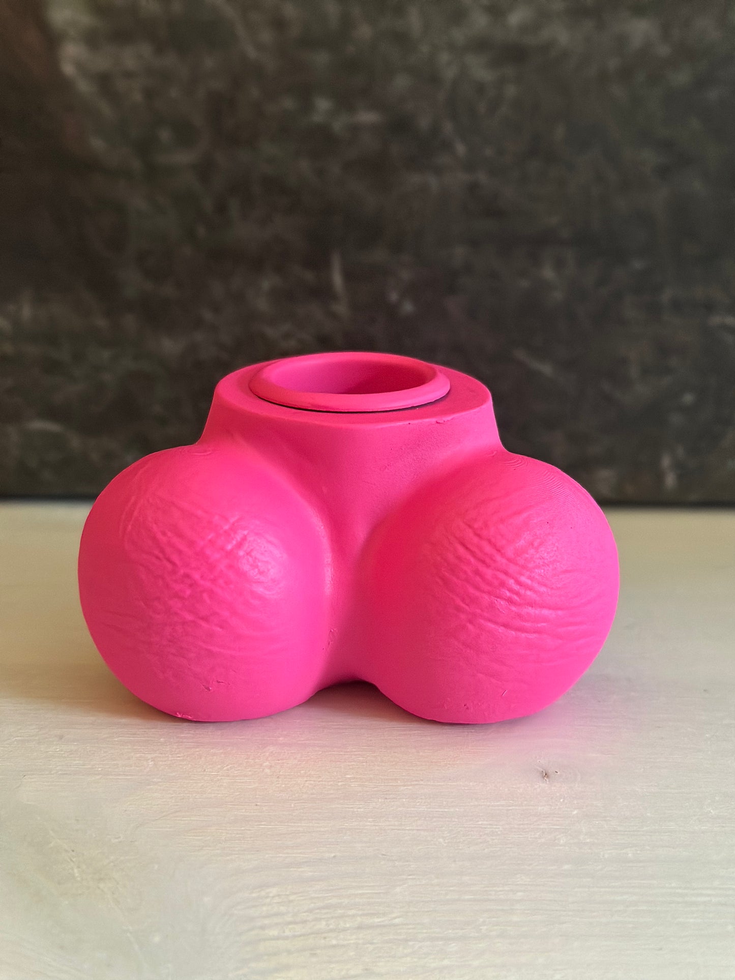 Kerzenhalter „Hodensack“ Pink