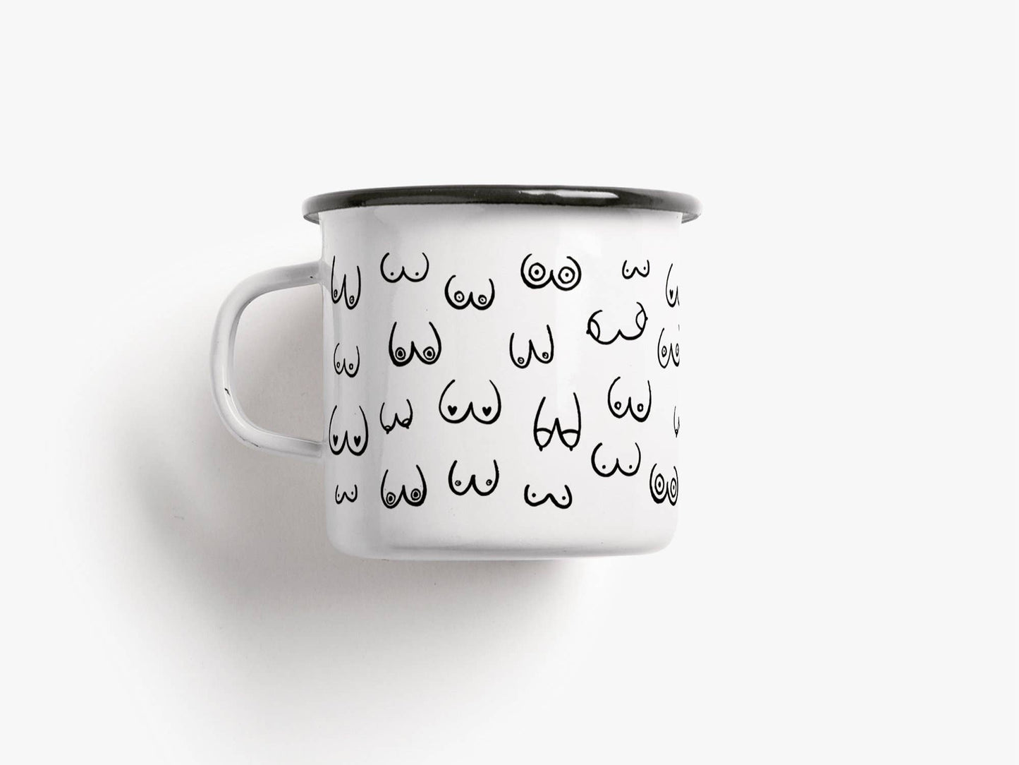 Tasse aus Emaille „Busenfreunde“