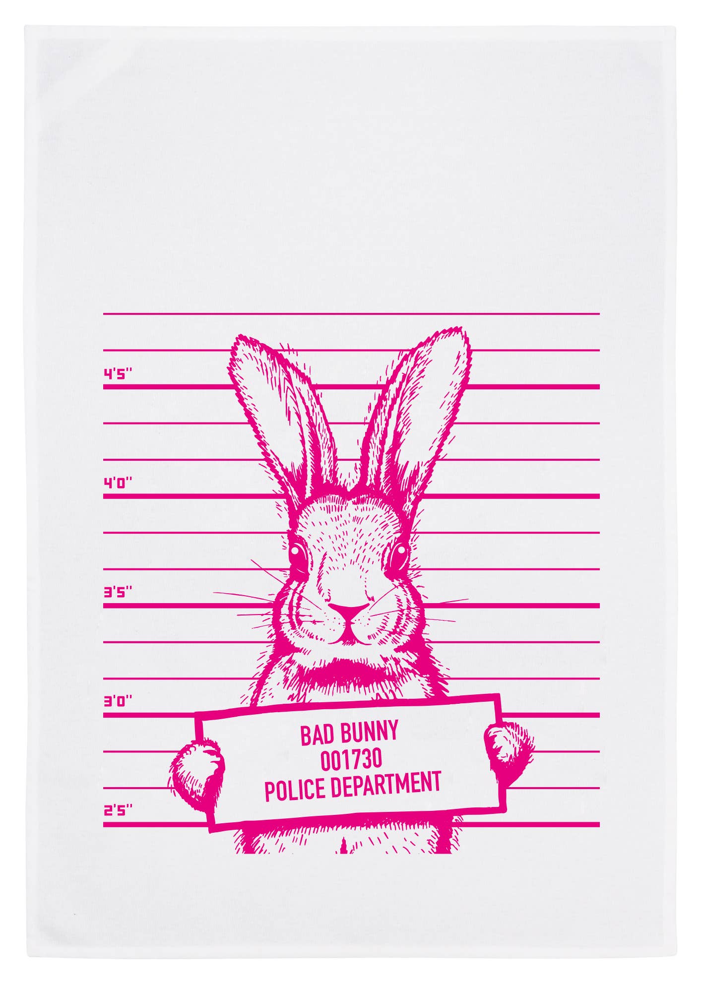 17;30 - Geschirrtuch weiß, Bad Bunny in Pink