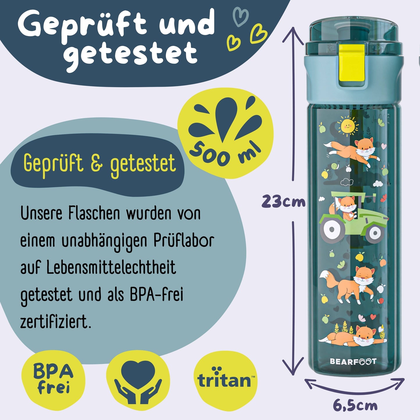 BEARFOOT Trinkflasche „Traktor-blau“