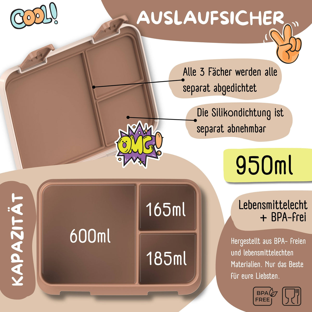 BEARFOOT Brotdose mit Fächern