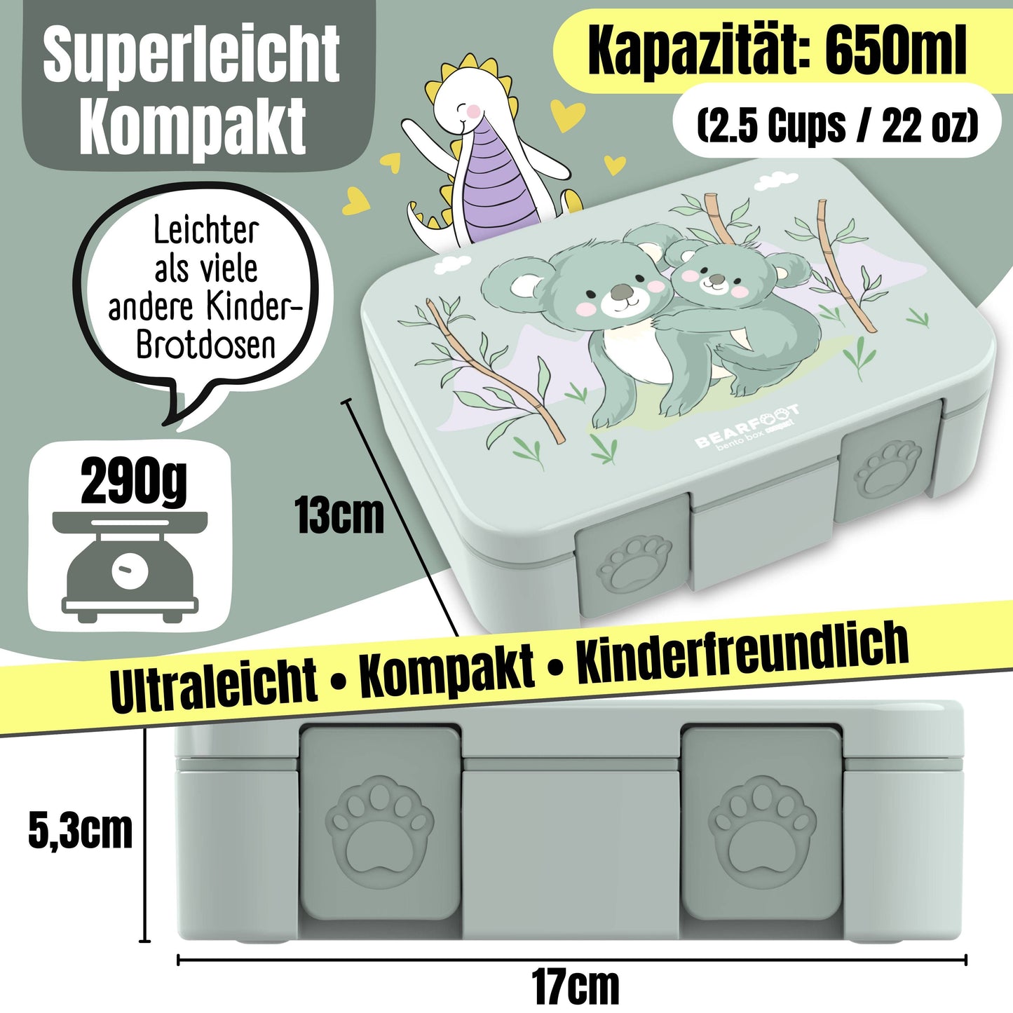 BEARGOOT Brotdose „Koala Salbei“