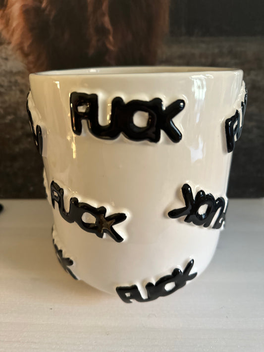 Vase „Fuck weiß/schwarz klein“