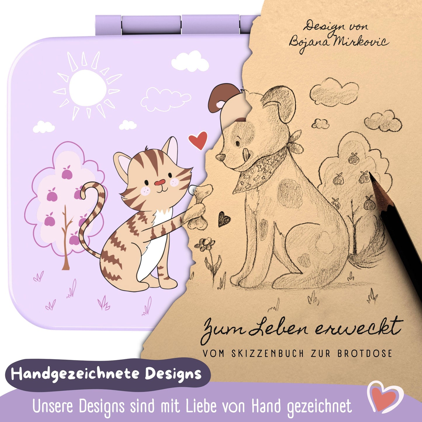 BEARFOOT Brotdose „Hund & Katze“