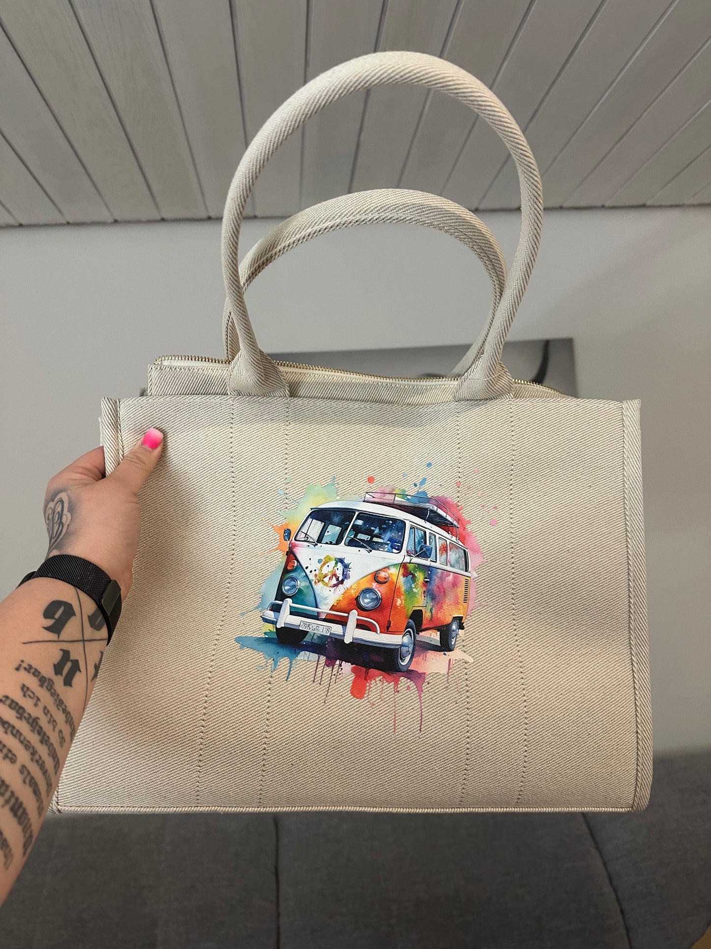 Handtasche „Creme“ mit Wunschmotiv