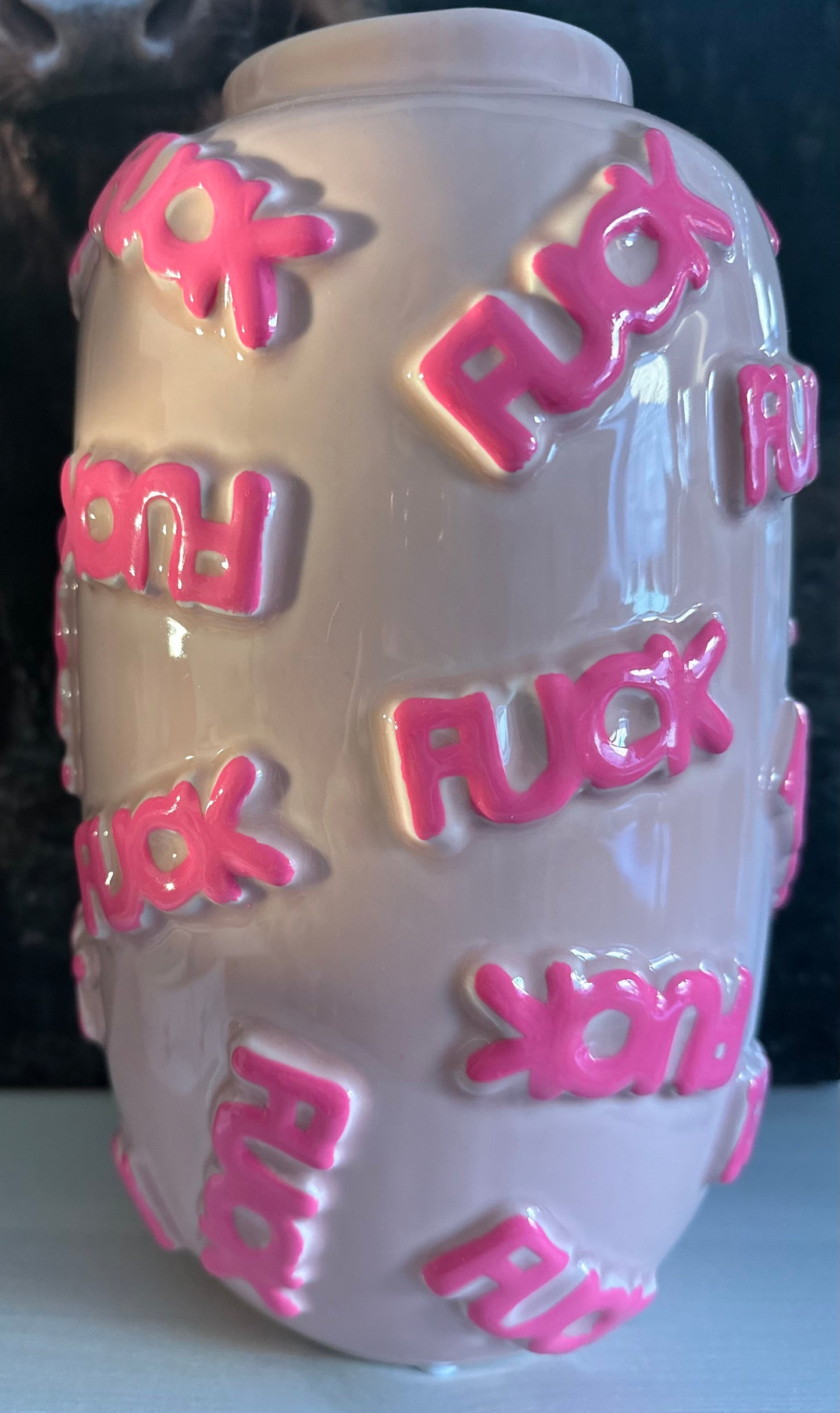 Vase „Fuck pink groß“