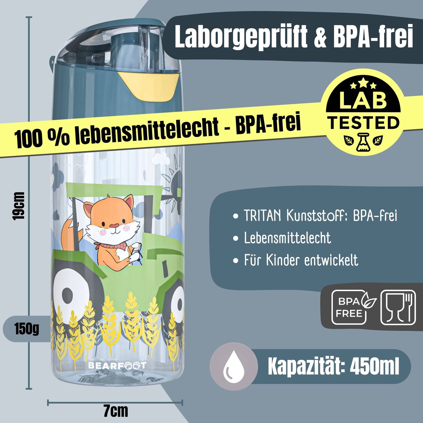 BEARFOOT Trinkflasche „Traktor Fuchs“