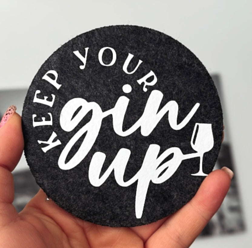 Filzuntersetzer „Keep your Gin up“