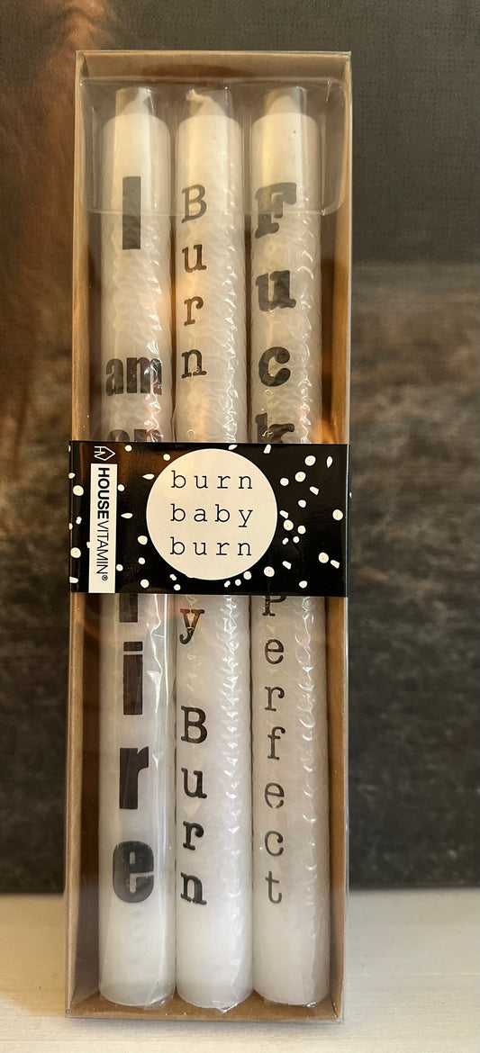 Tafelkerzen Set „Burn Baby Burn“