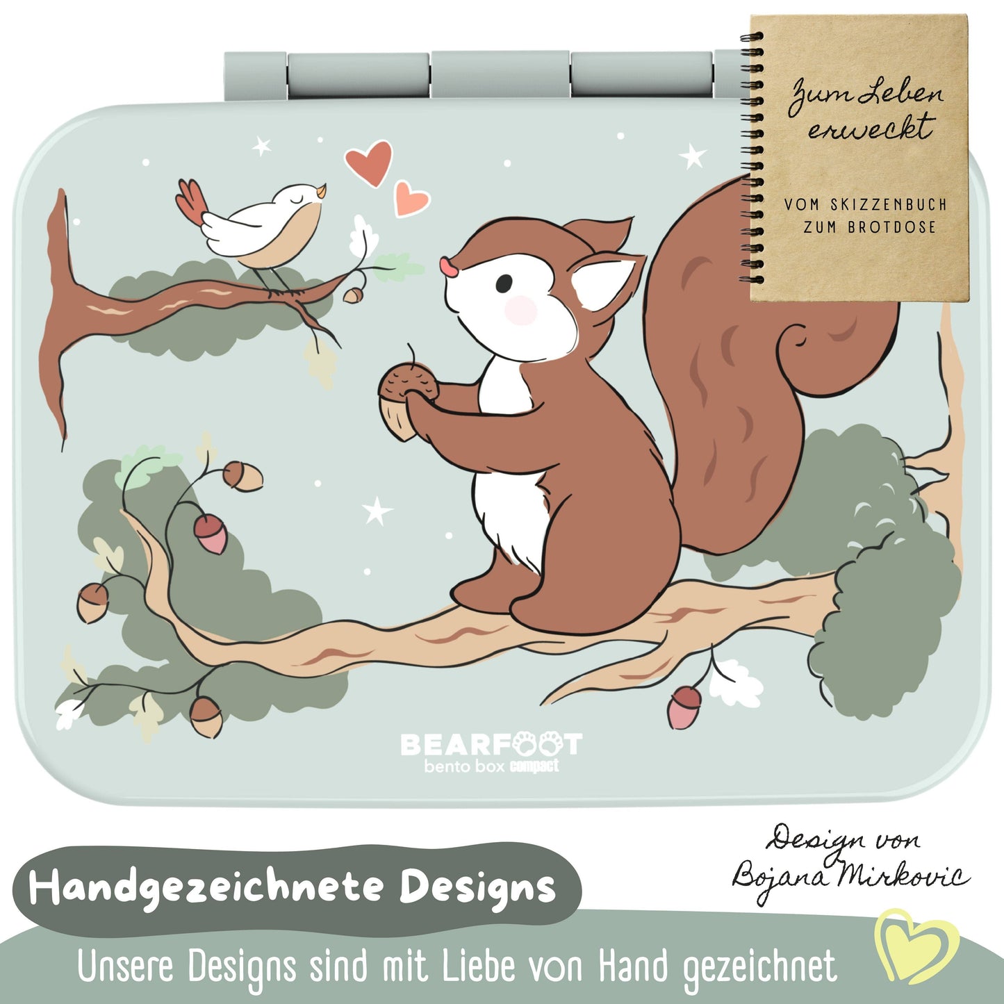 BESRFOOT Brotdose „Eichhörnchen Salbei“