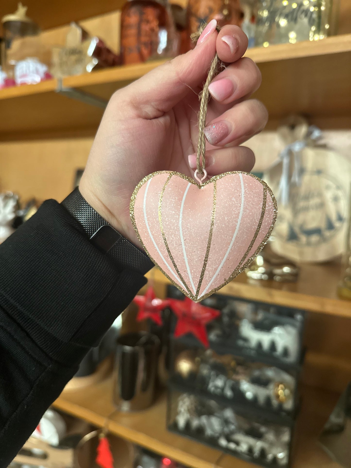 Metall Herz rosa klein