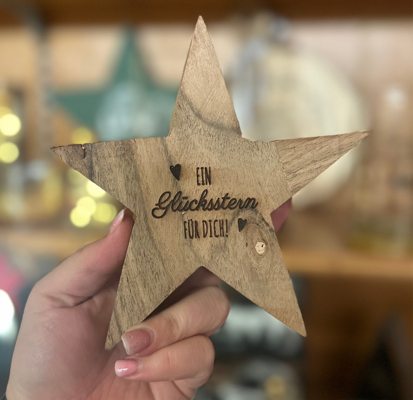 Holzstern „Ein Glücksstern für dich „