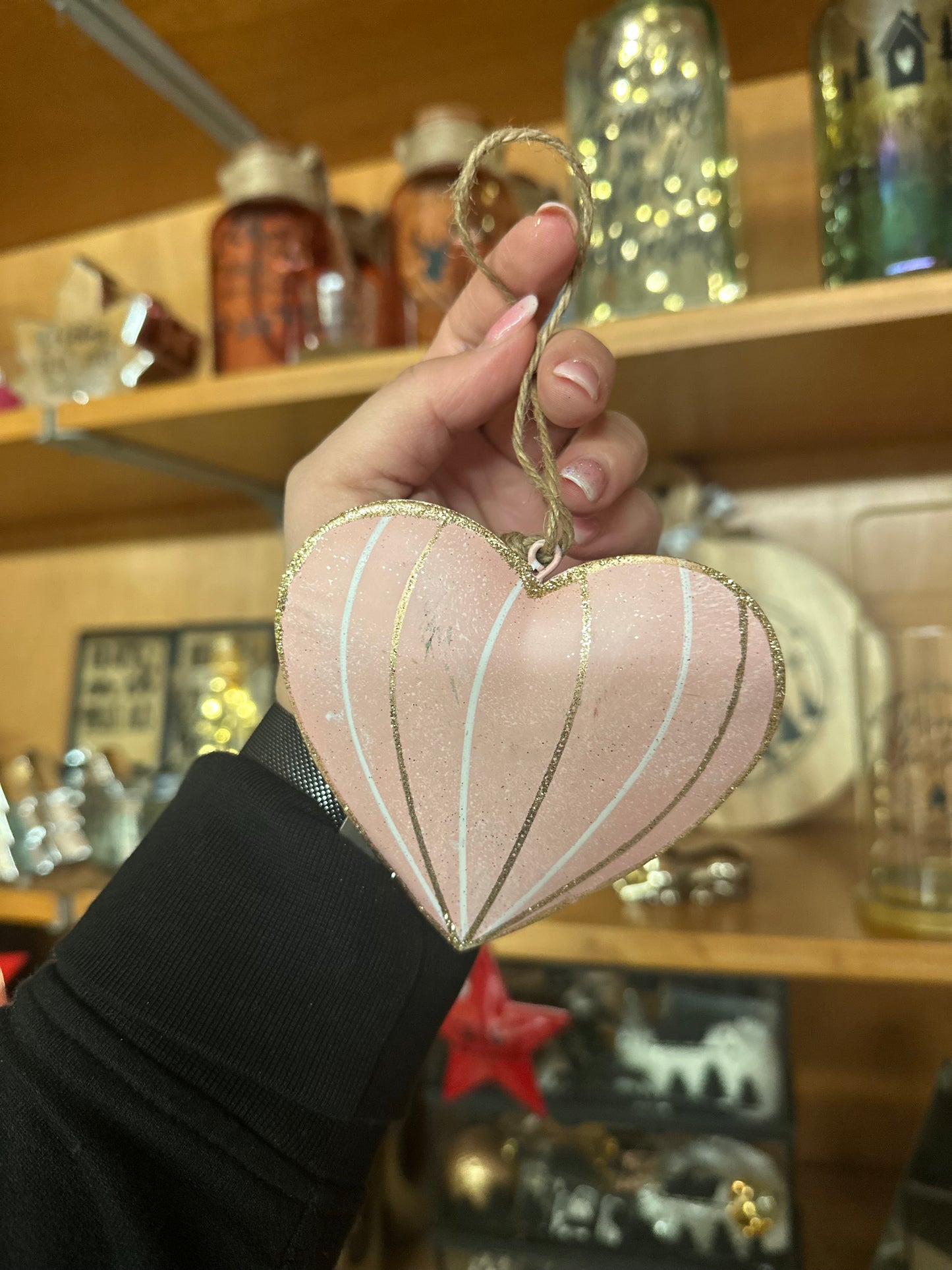 Metall Herz rosa groß