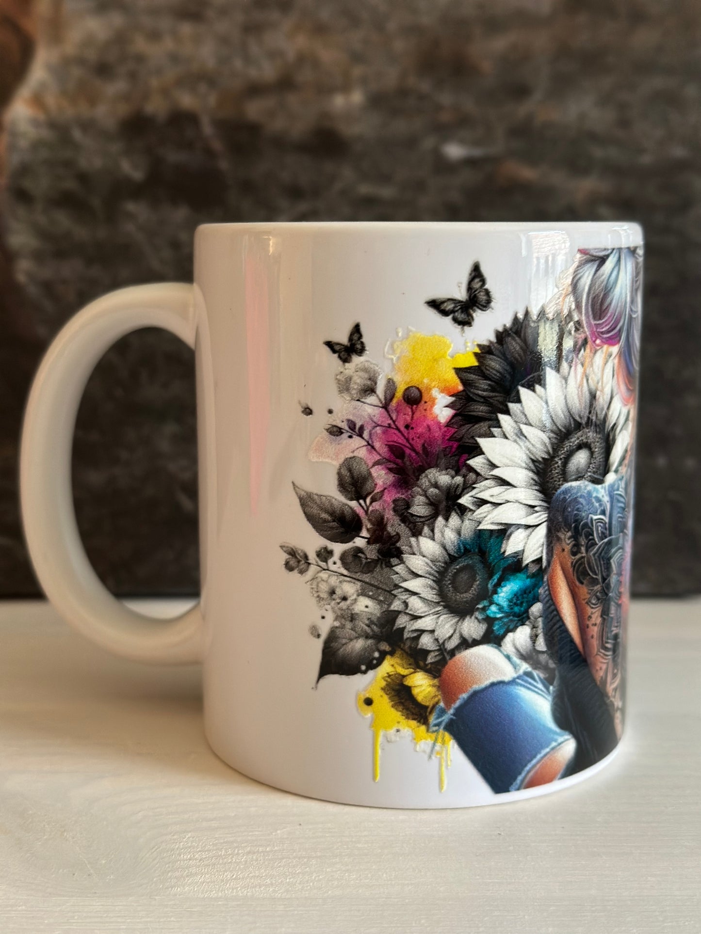 Tasse „Tattoogirl Blumen“
