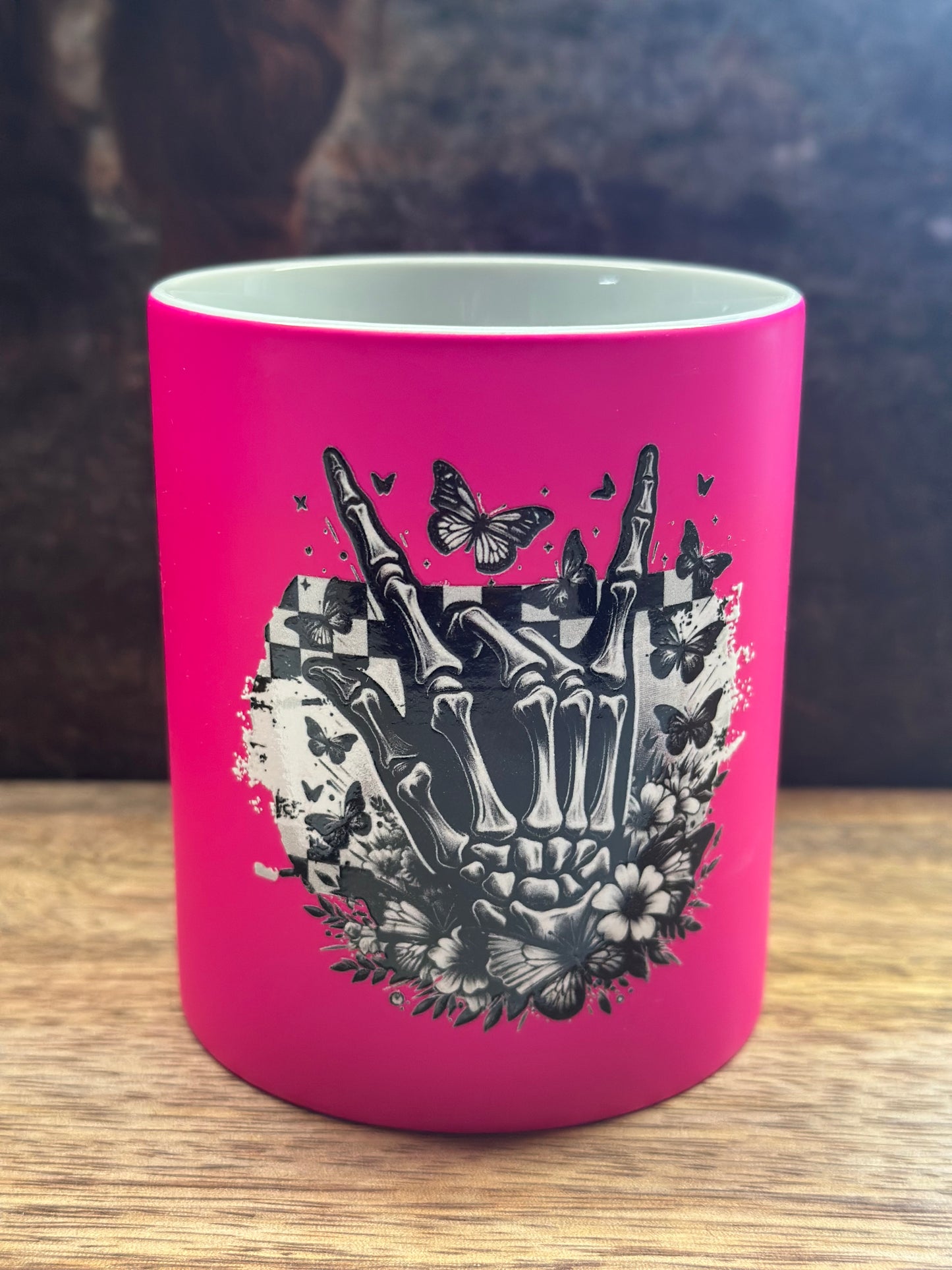 Tasse „Neon Pink Pommesgabel“