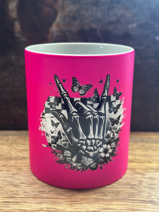 Tasse „Neon Pink Pommesgabel“
