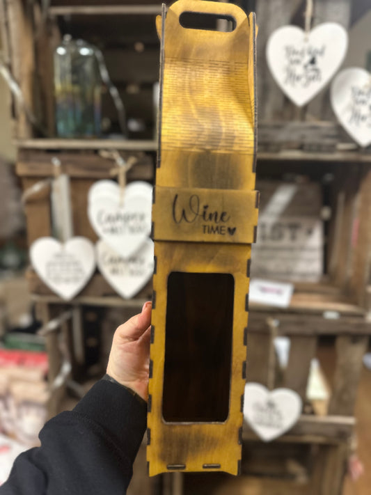 Weingeschenkebox gebeizt „Wine Time“
