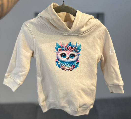 Kinderhoodie Creme Ge.66-67 „Eule“