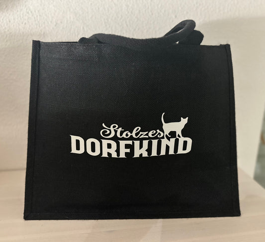 Jutetasche „ Stolzes Dorfkind“ Katze
