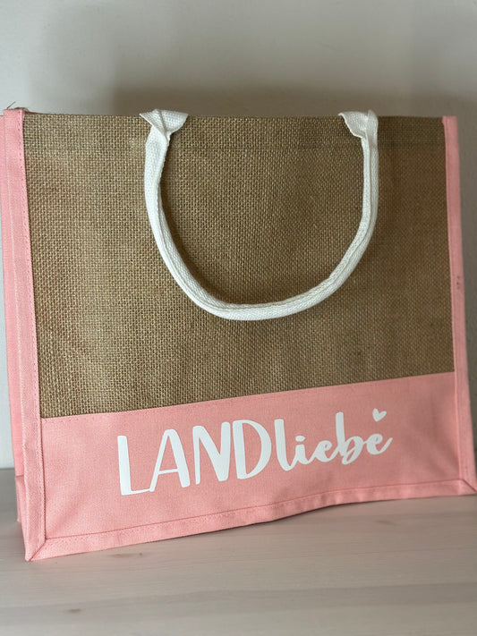 JUTETASCHE ROSA „LANDLIEBE“
