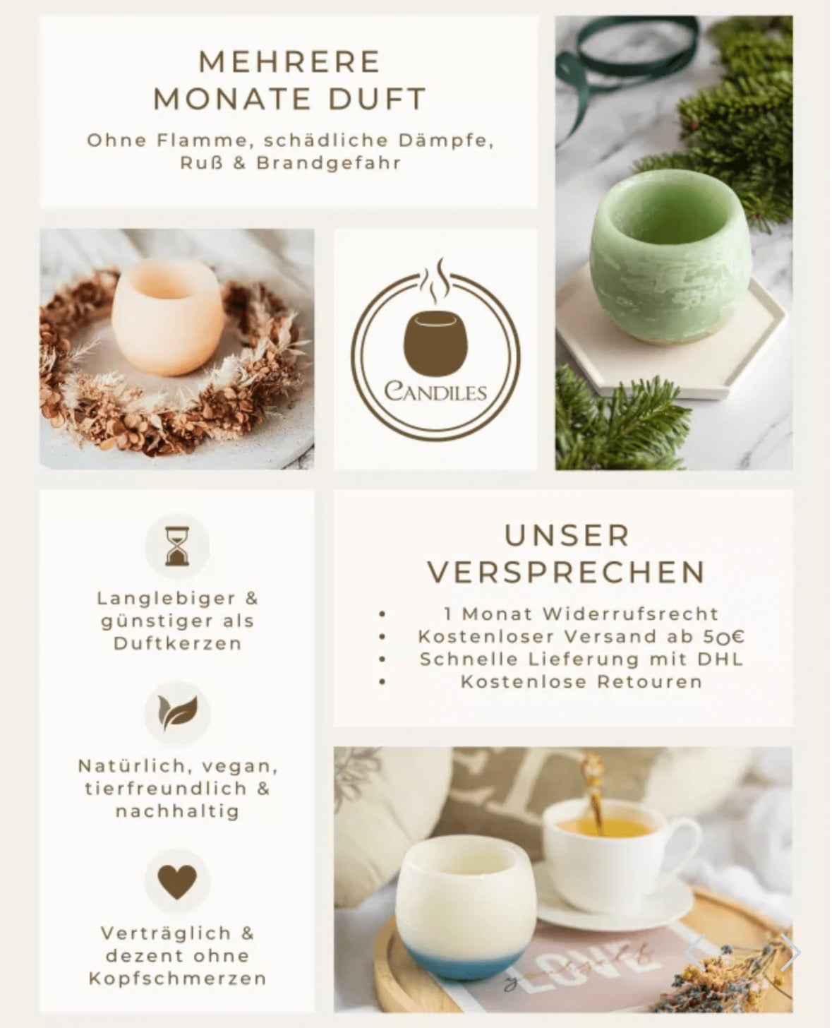 CANDILES Duftwachs „Rosen