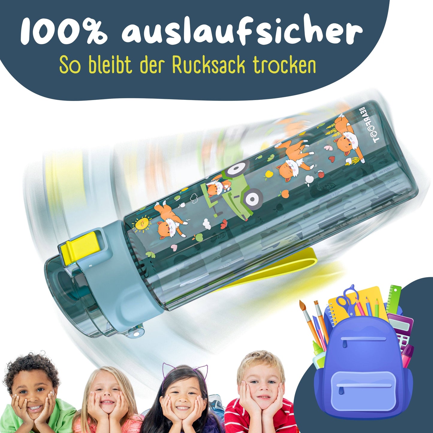 BEARFOOT Trinkflasche „Traktor-blau“