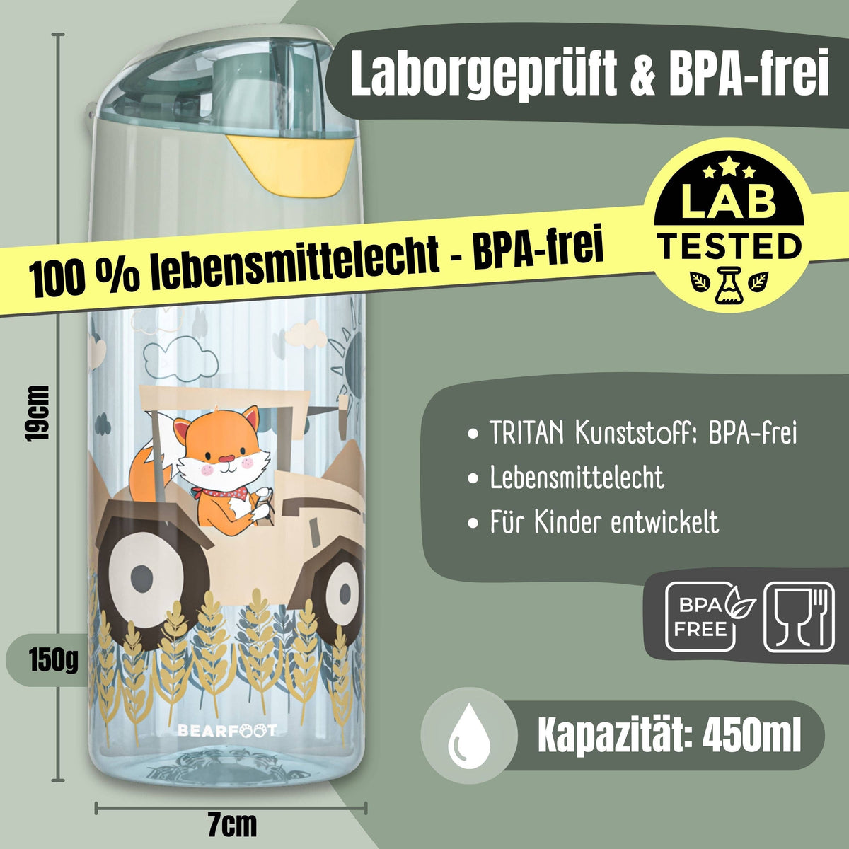 BEARFOOT Trinkflasche Kinder