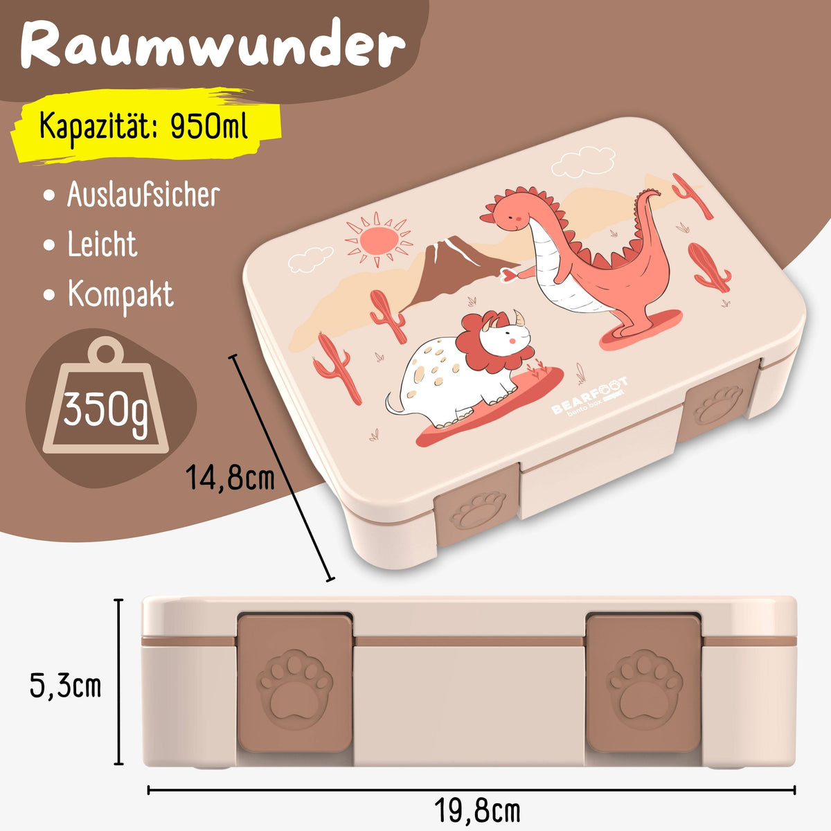 BEARFOOT Brotdose mit Fächern