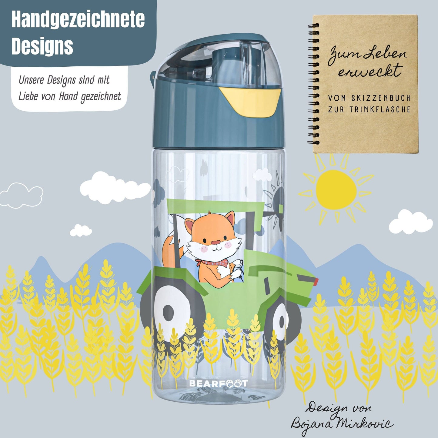 BEARFOOT Trinkflasche „Traktor Fuchs“