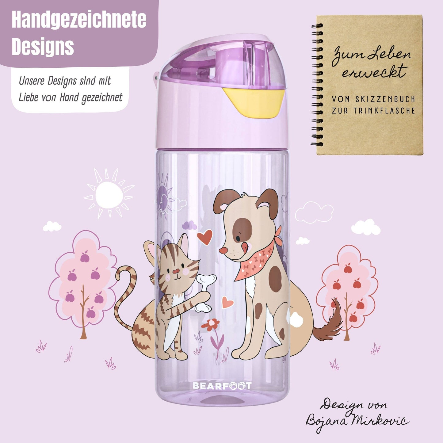 BEARFOOT Trinkflasche „Hund & Katze“